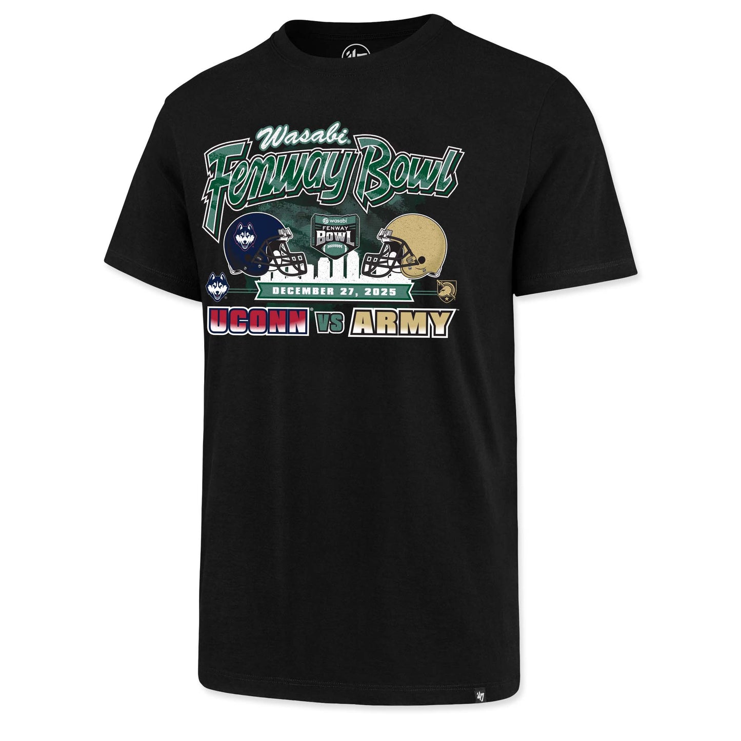 2025 Fenway Bowl UCONN vs Army Dueling Black T-Shirt