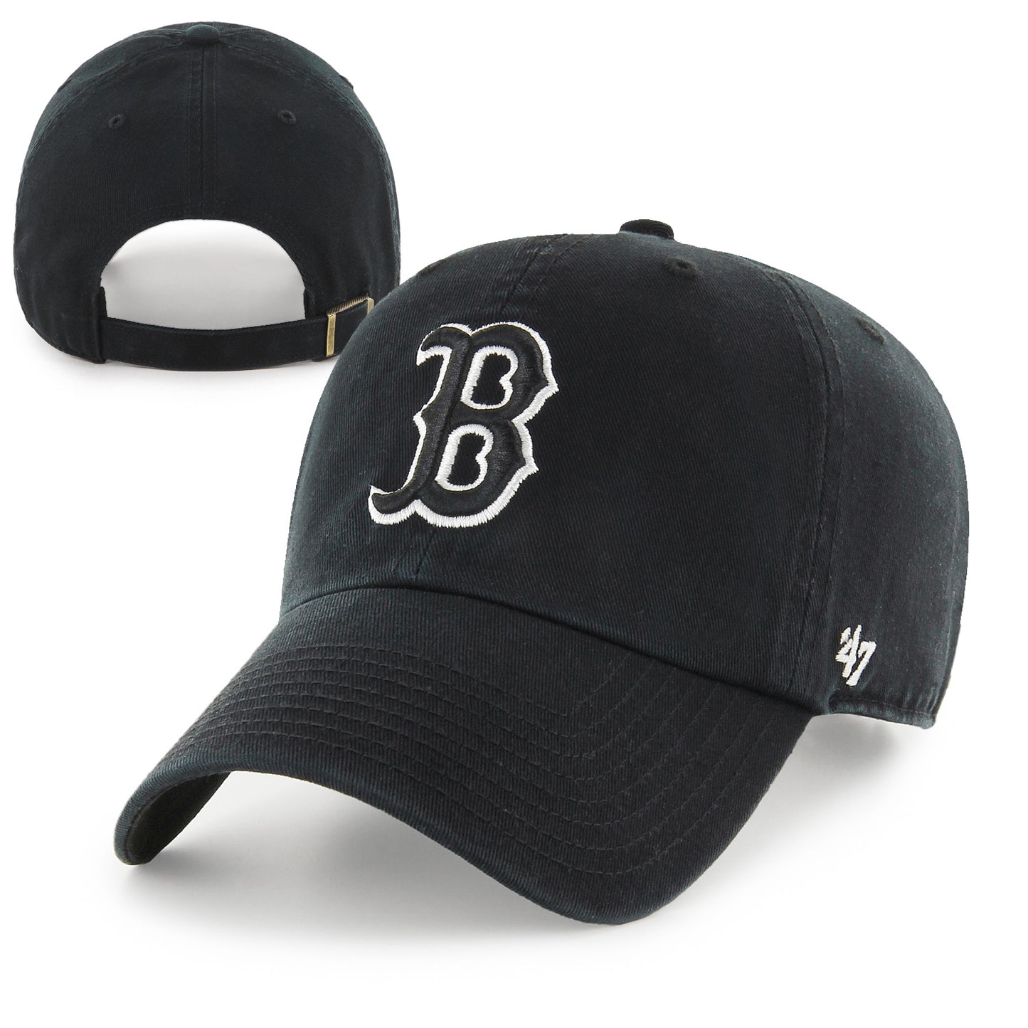 Boston Red Sox Clean-Up Black Adjustable Hat