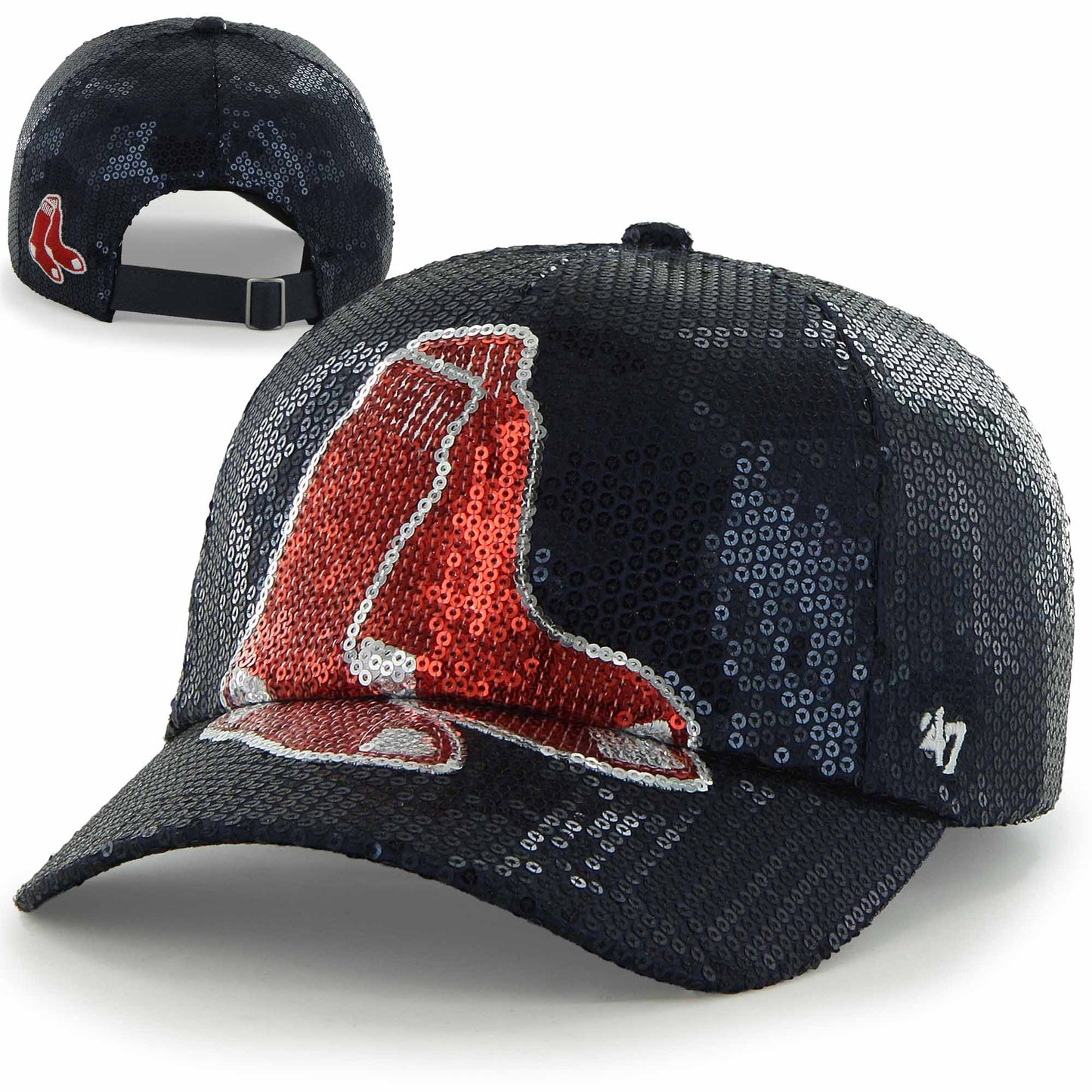 Boston Red Sox Womens Clean-Up Navy Dazzle Hat