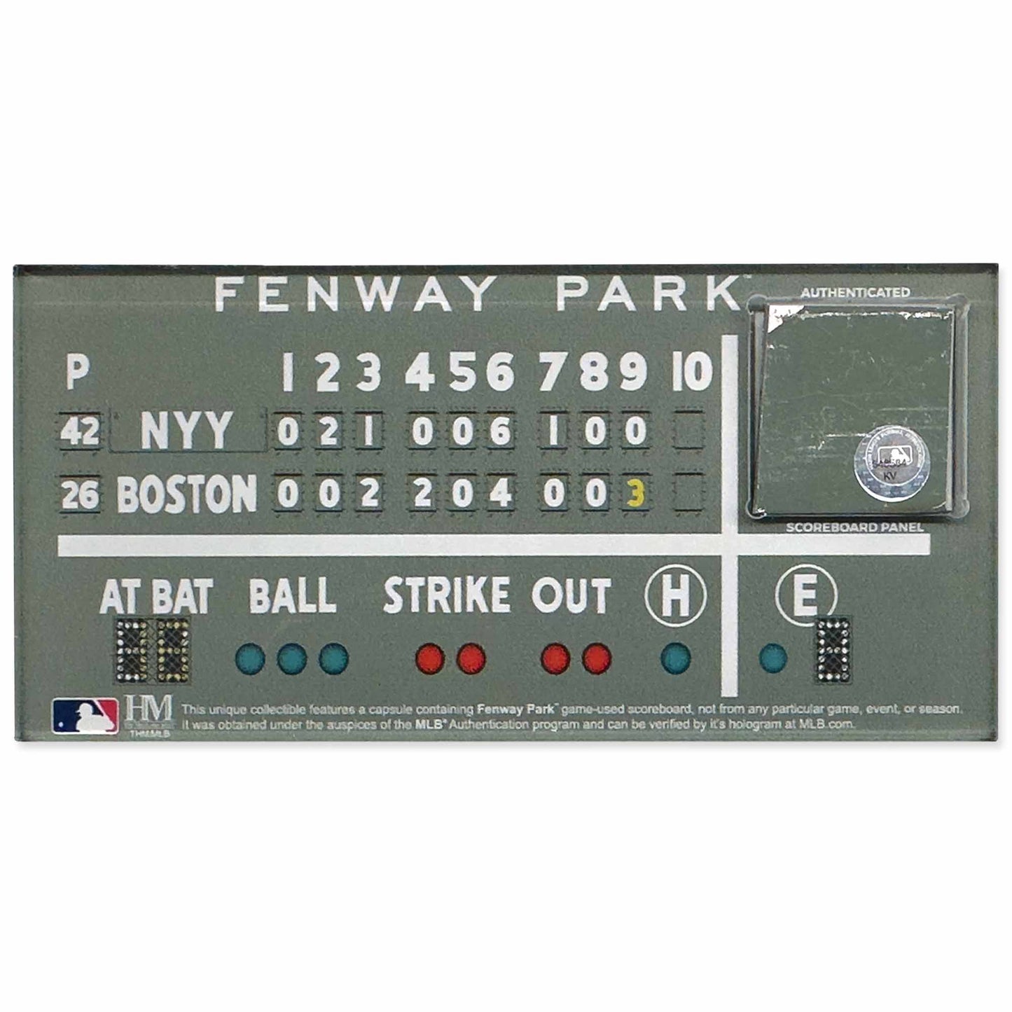 Boston Red Sox Game Used Green Monster Scoreboard Magnet