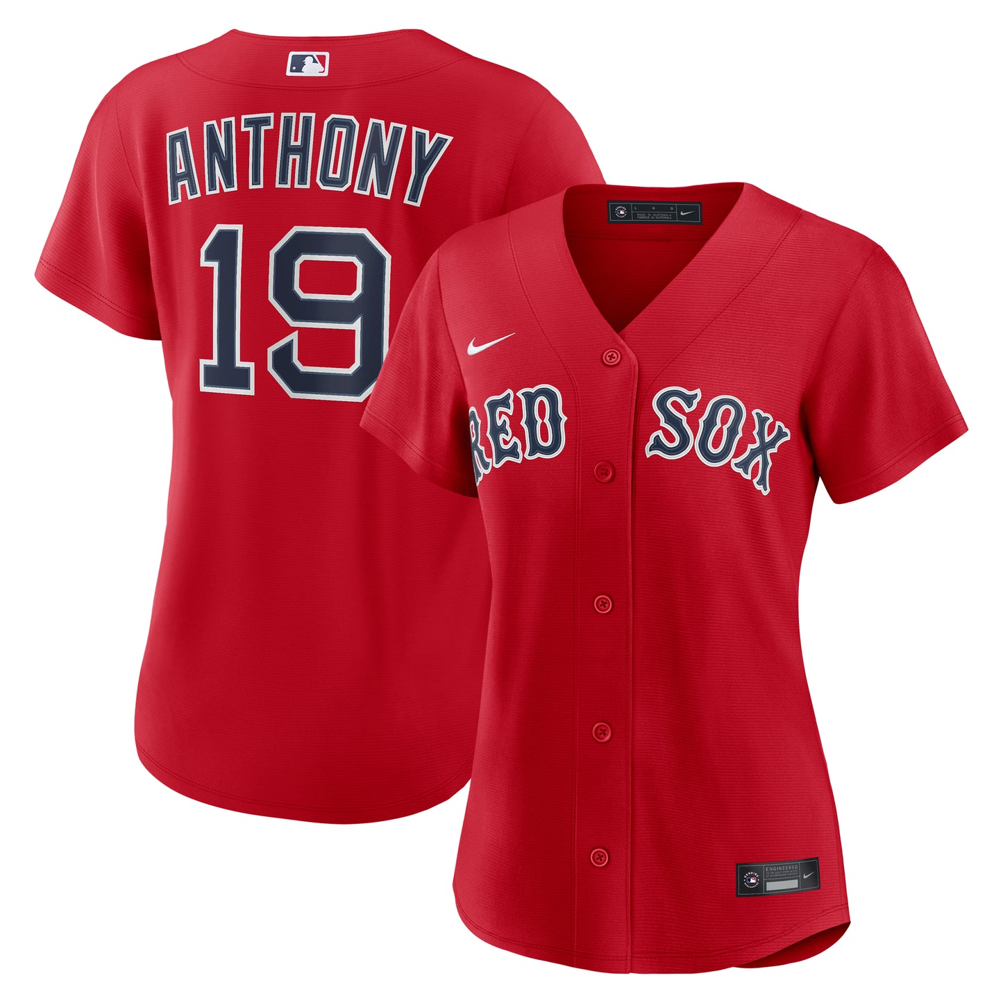 Ladies Boston Red Sox Nike RED Cool Base Jersey Anthony #19