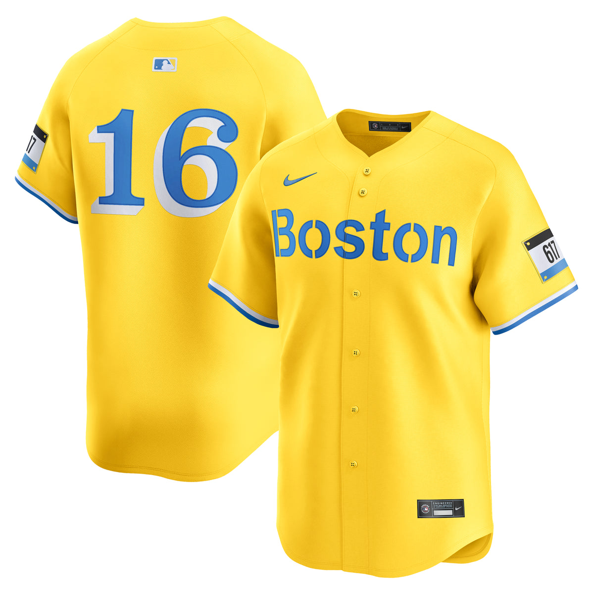 Boston Red Sox NIKE Yellow City Connect Jarren Duran #16 Jersey