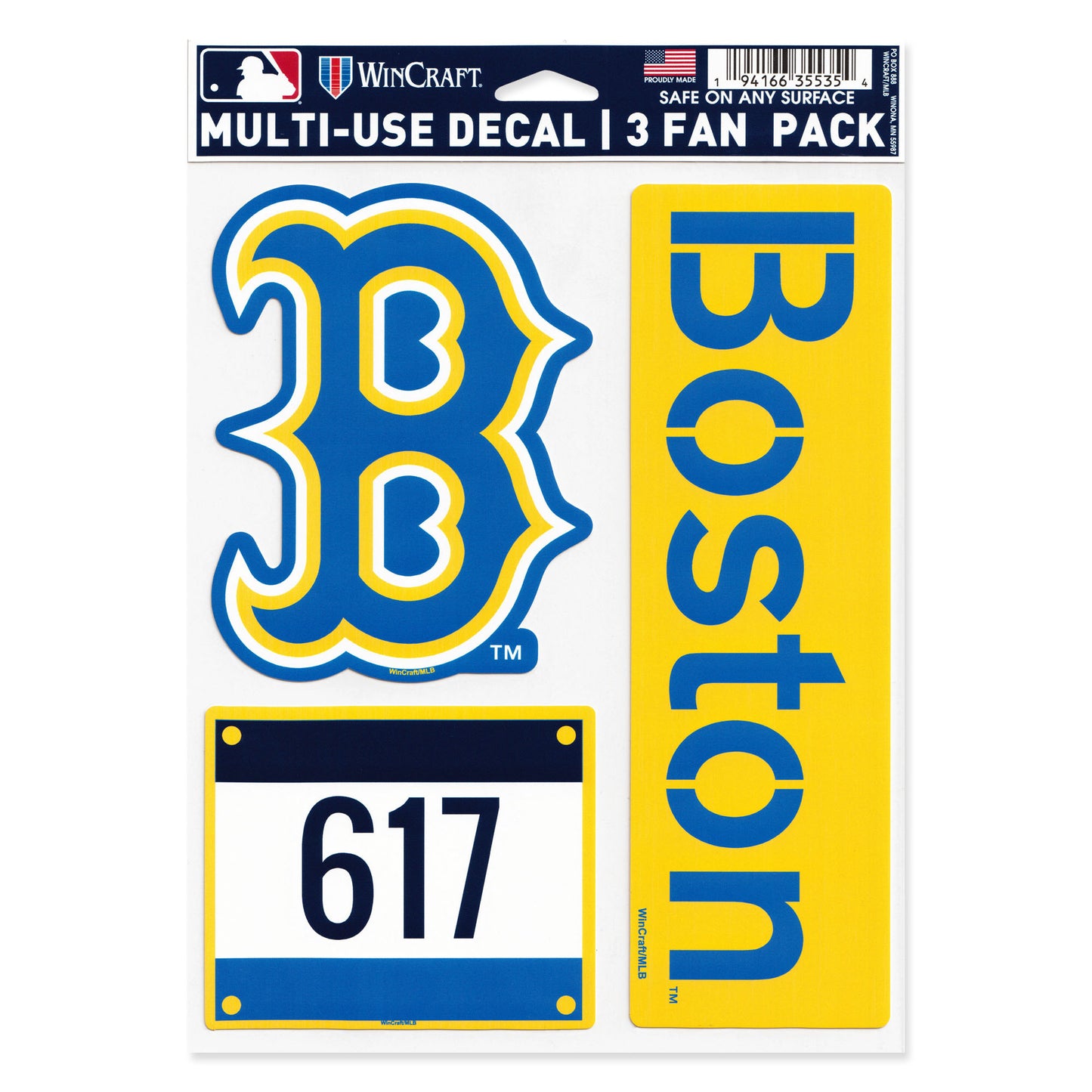 Boston Red Sox City Connect 3 Pack Decals