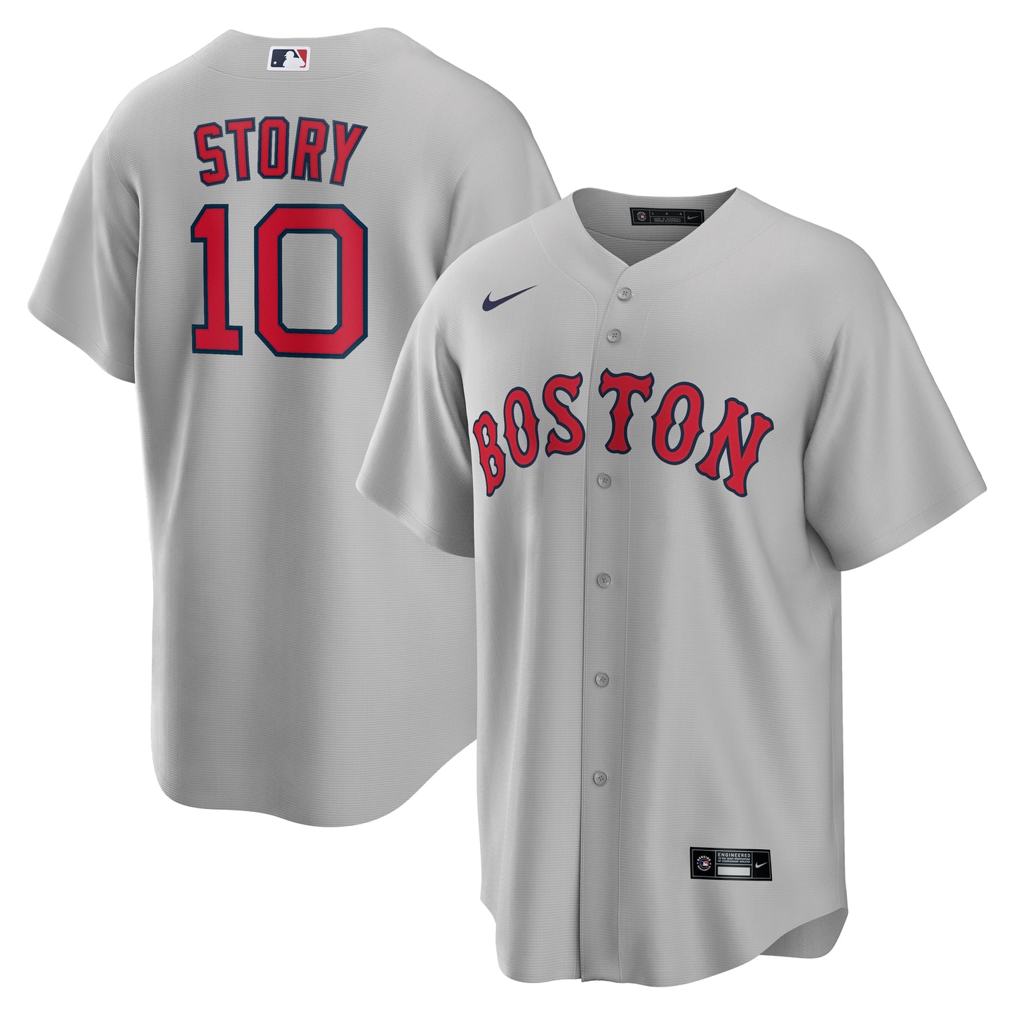 Boston Red Sox NIKE Grey ROAD Trevor Story #10 Jersey