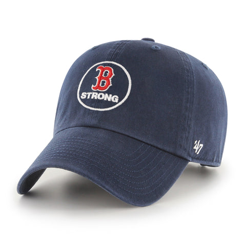 Boston Red Sox B Strong Navy Clean Up Adjustable Hat