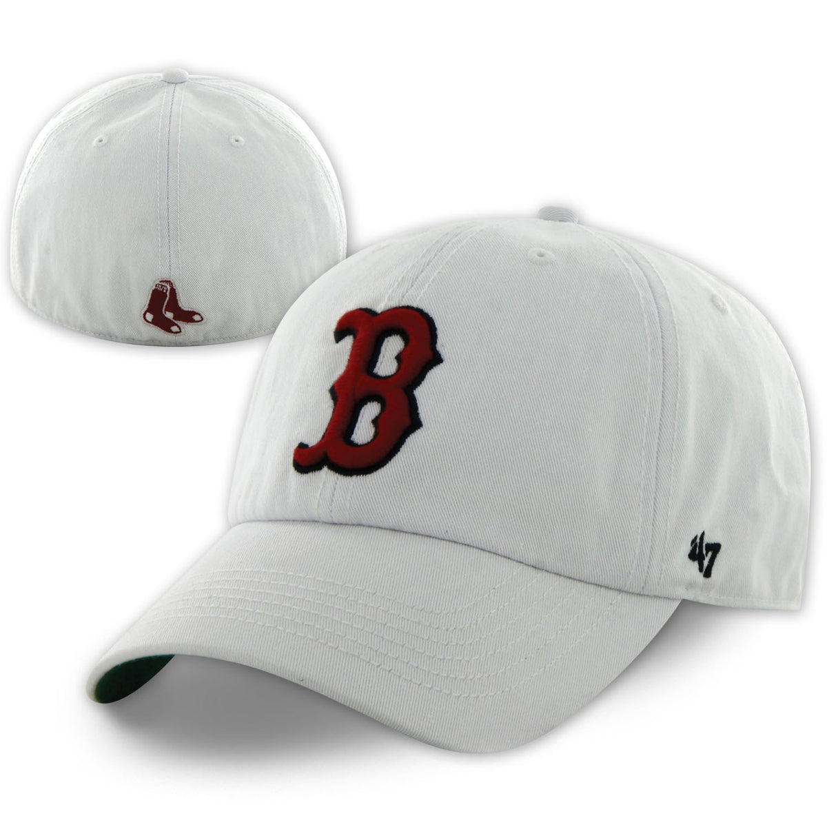 White fitted boston red sox hat Clearance