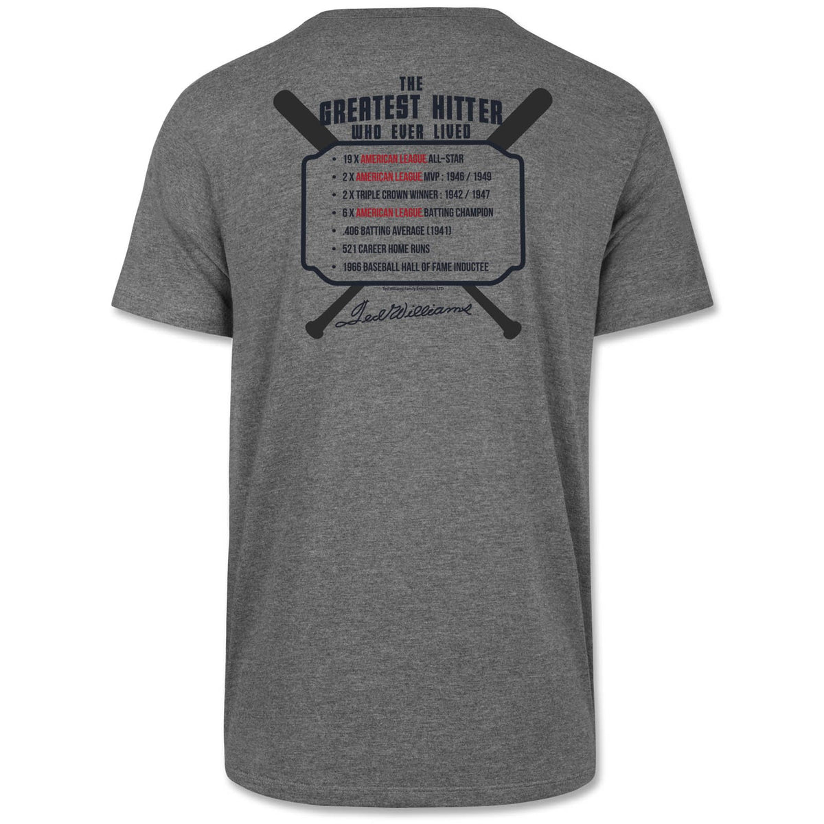 Boston Red Sox Grey Ted Williams 2-Sided MVP T-Shirt – 19JerseyStreet