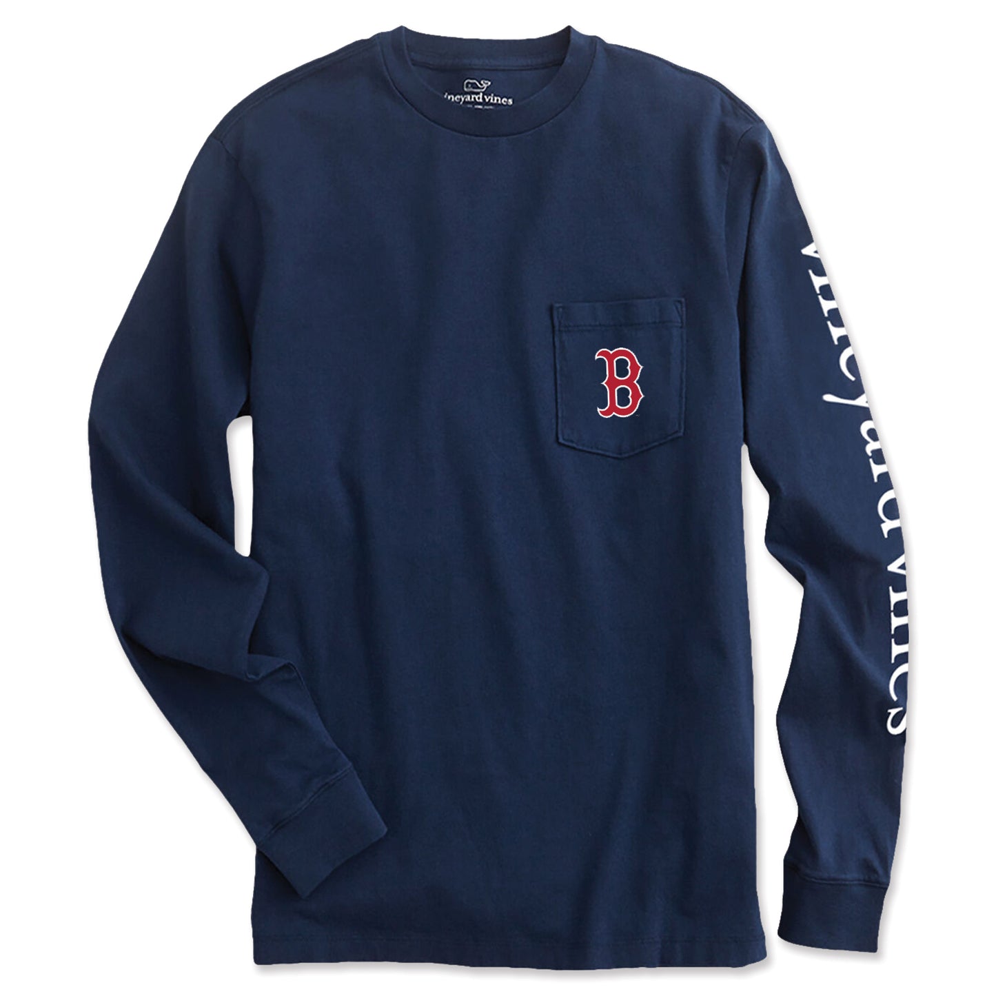 Boston Red Sox Long Sleeve Vineyard Vines Navy Fenway Facade Shirt