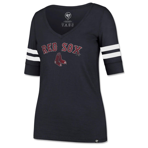 Boston Red Sox Ladies Navy Flanker Stripe Tee