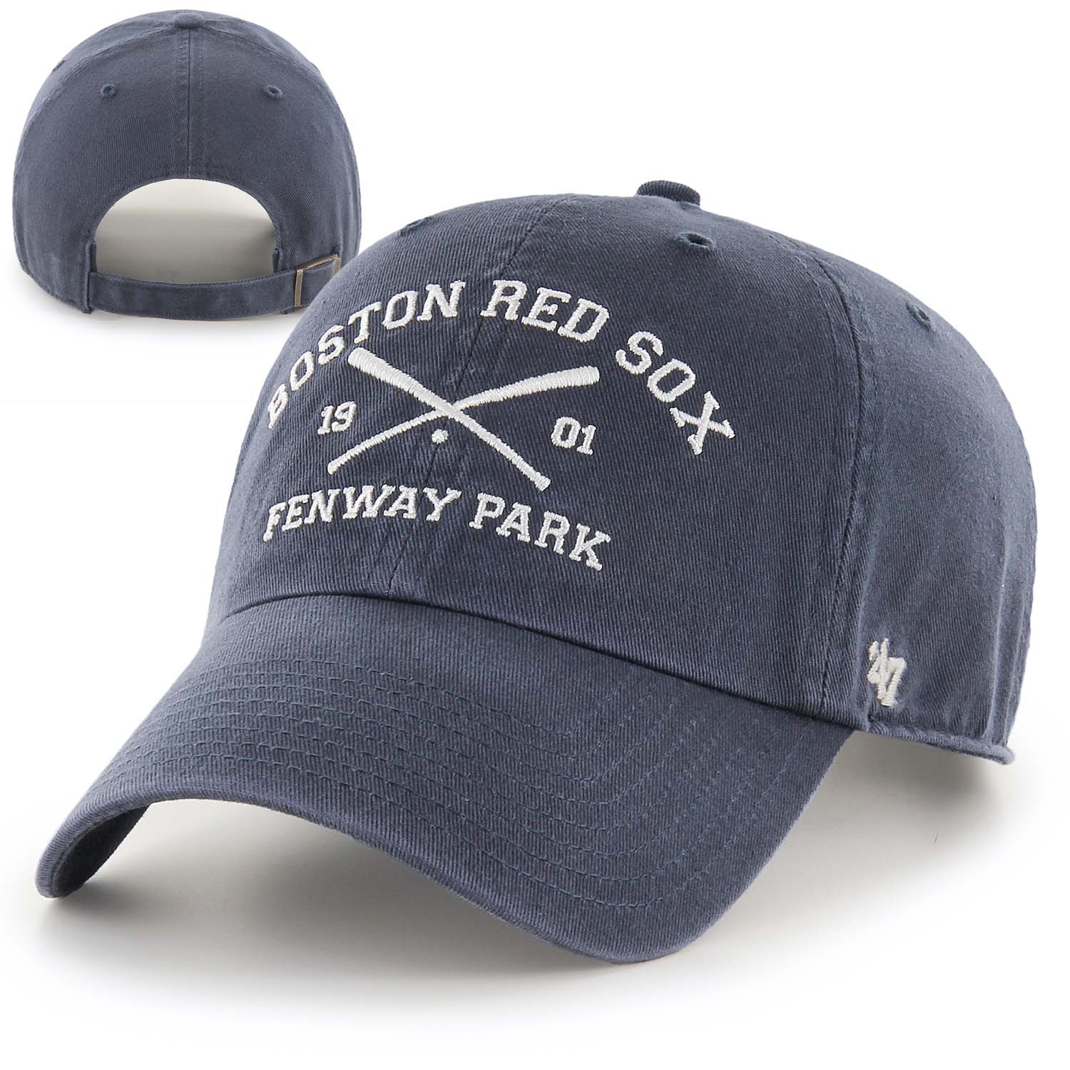 Boston Red Sox Clean-Up Navy Fenway Park Crossed Bats Adjustable