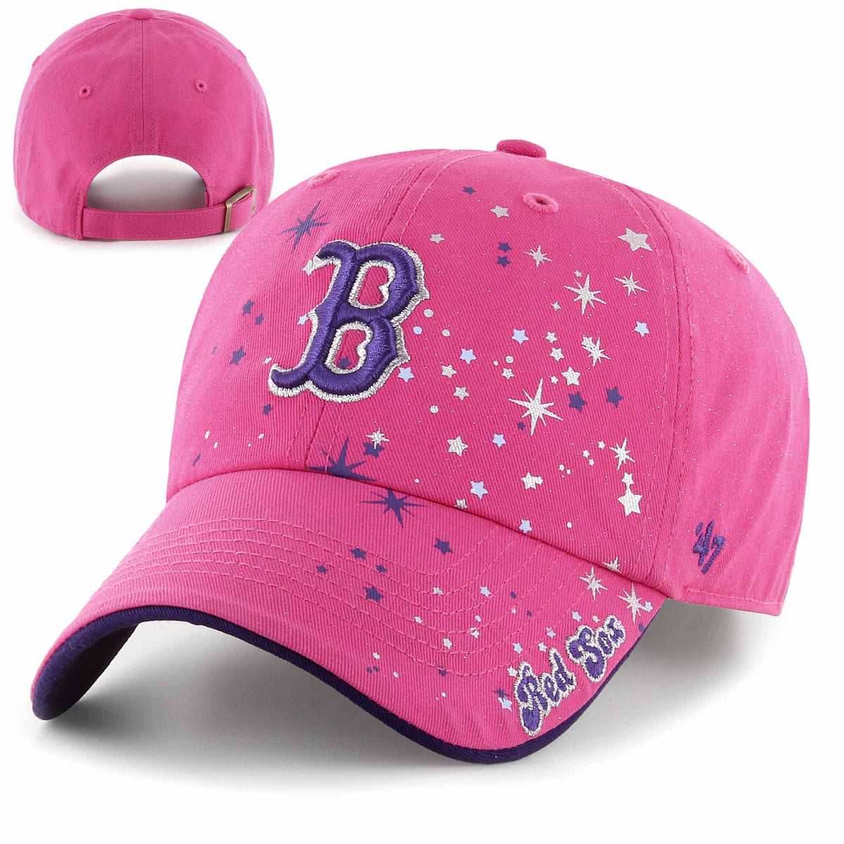 Boston Red Sox Kids Clean-Up Stardust Adjustable Hat  display picture 2