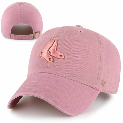 Boston Red Sox Womens Clean-Up Pink Metallic Adjustable Cap