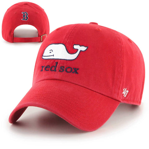Vineyard Vines Boston Red Sox Vintage RED Clean Up Whale Front Hat