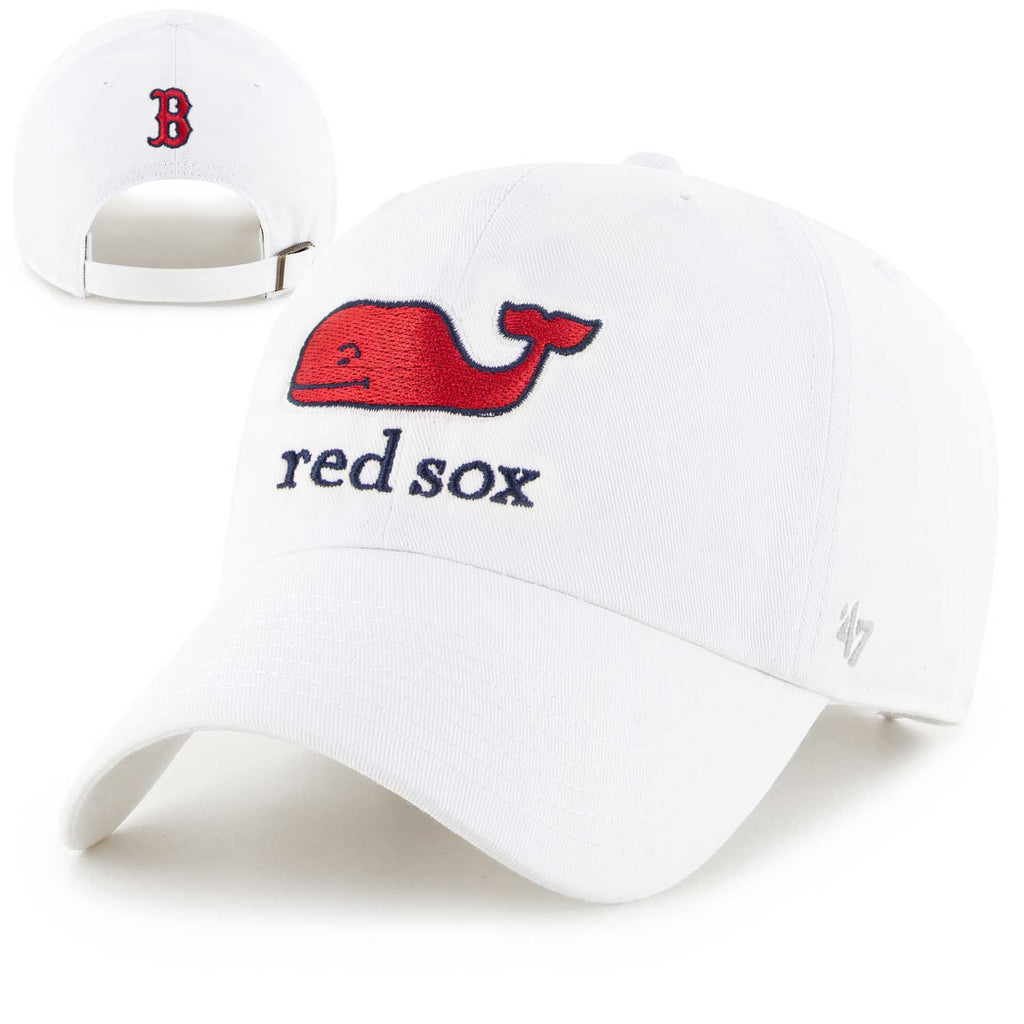 Vineyard Vines Boston Red Sox Vintage White Clean Up Whale Front Hat