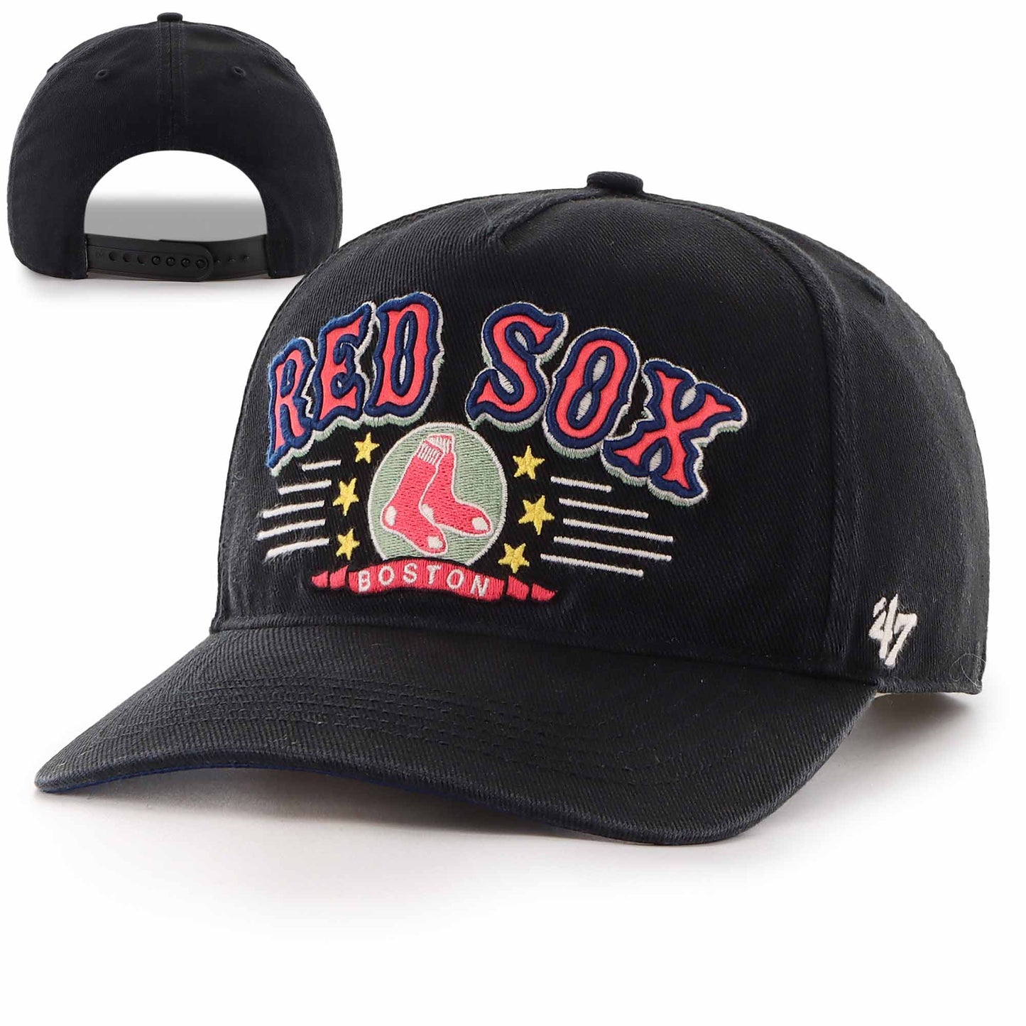 Boston Red Sox Charlton Black Hitch Adjustable Snapback