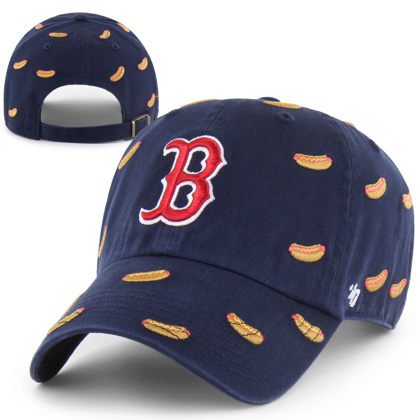 Boston Red Sox Navy Hot Dog Confetti Clean Up Adjustable Hat