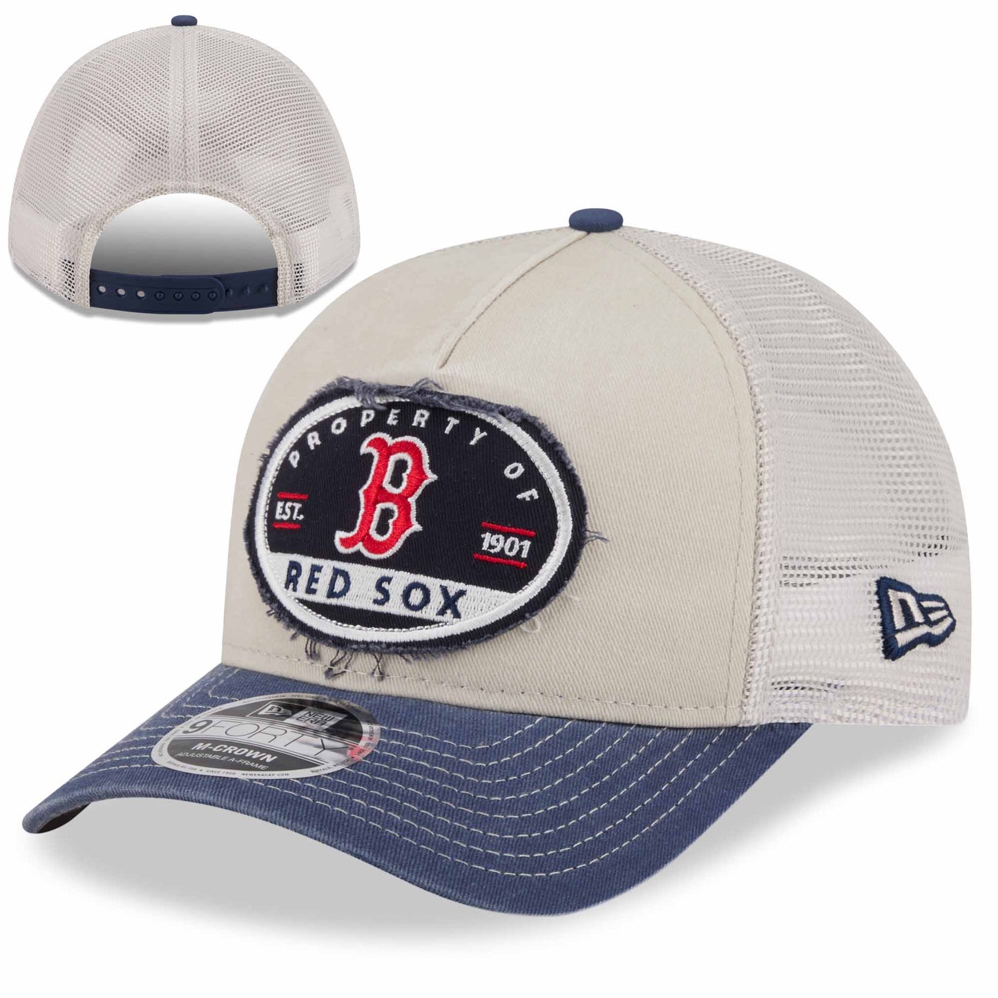 Boston Red Sox New Era 9Forty M Crown Frayed Two Tone Snapback Hat