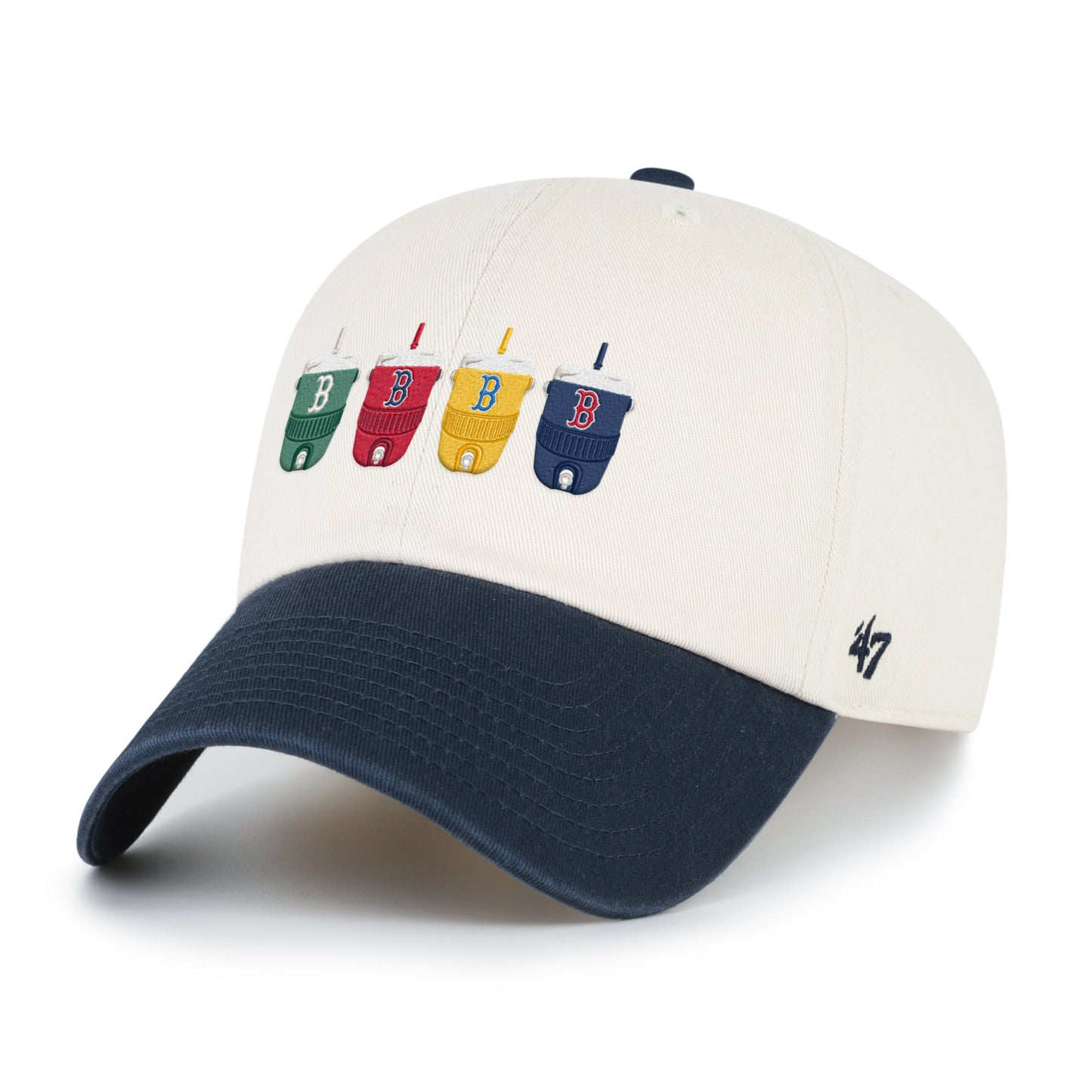 Boston Red Sox Natural/Navy Cooler Cups Clean Up Adjustable Hat