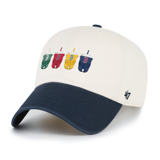 Boston Red Sox Natural/Navy Cooler Cups Clean Up Adjustable Hat