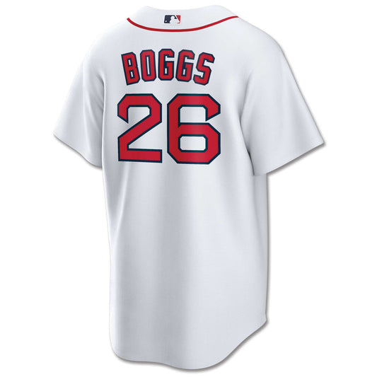 Boston Red Sox NIKE White Home Wade Boggs #26 Replica Jersey