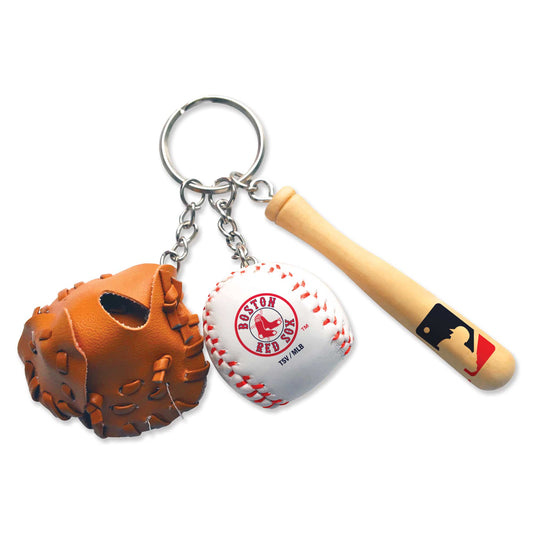 Boston Red Sox Bat, Ball and Glove Keychain