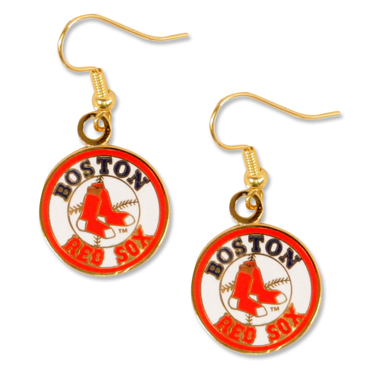 Boston Red Sox Circle Logo Dangle Earrings