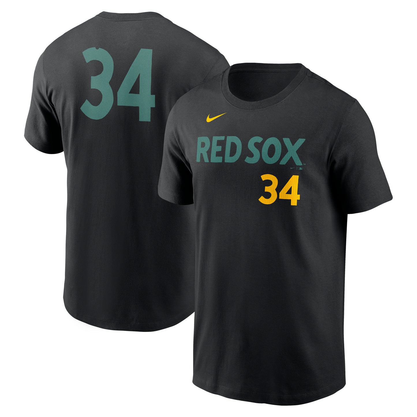 Boston Red Sox Nike 25 City Connect Ortiz #34 Player T-Shirt - Black