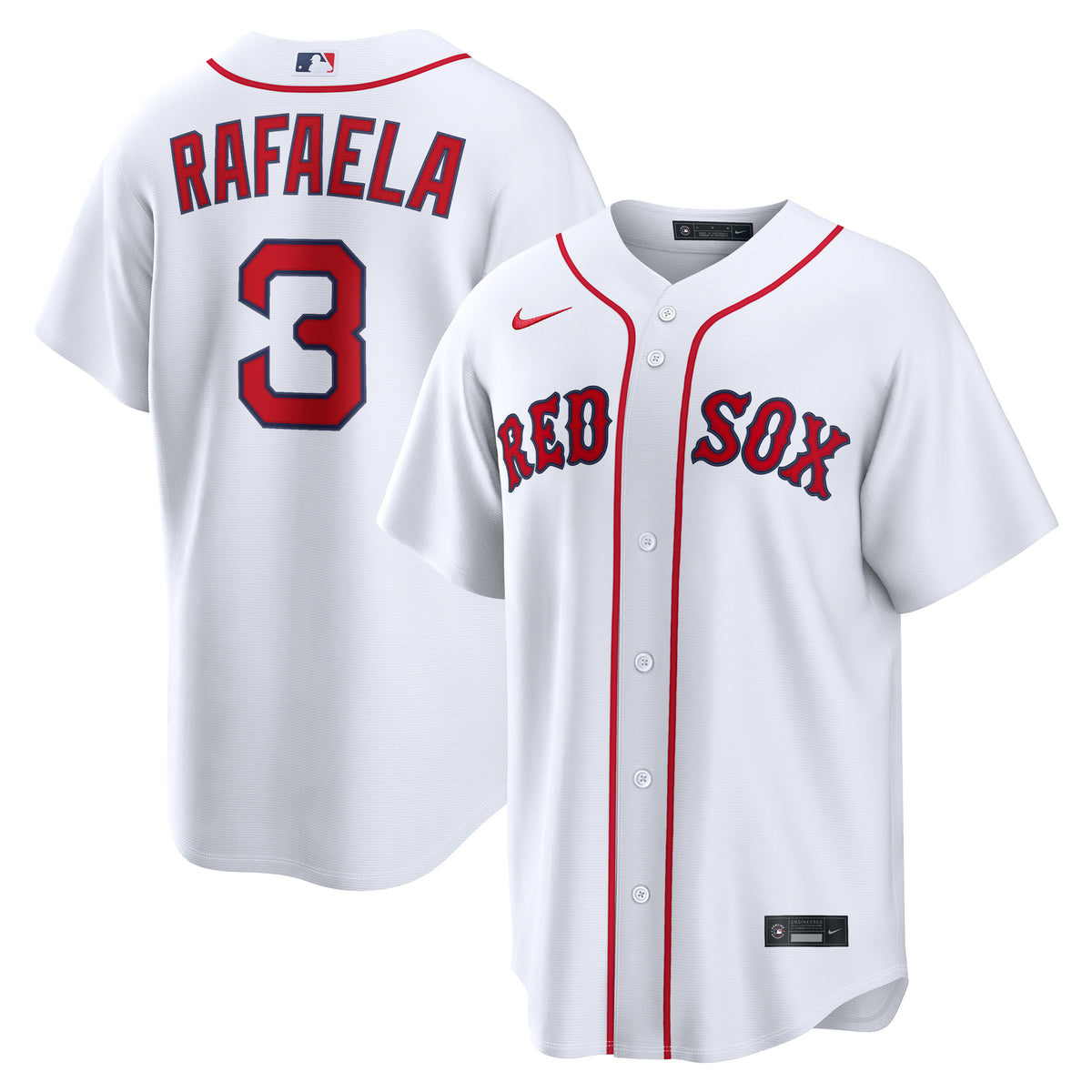 Boston Red Sox NIKE White Home Ceddanne Rafaela #3 Replica Jersey