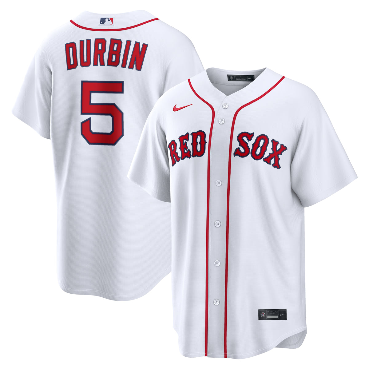 Boston Red Sox NIKE White Home Caleb Durbin #5 Replica Jersey