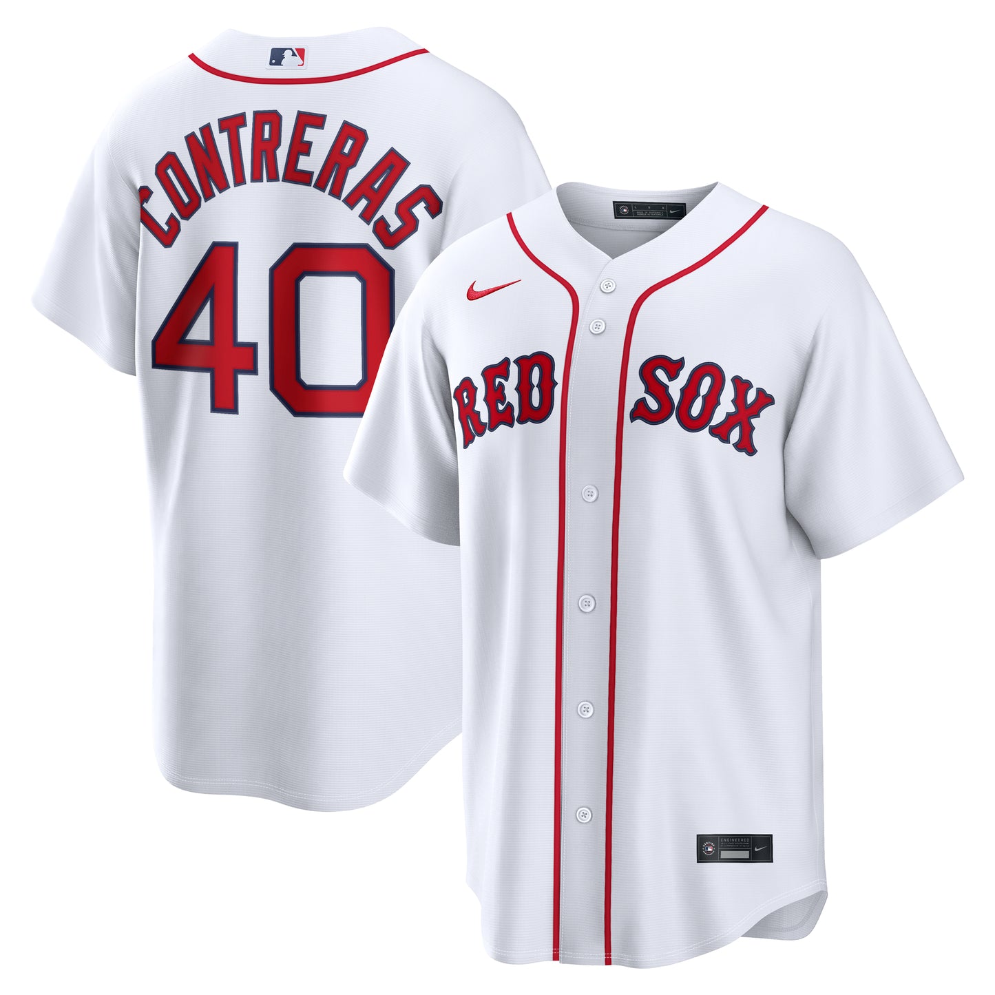 Boston Red Sox NIKE White Home Willson Contreras #40 Replica Jersey