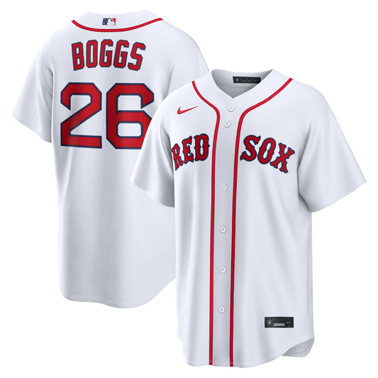 Boston Red Sox NIKE White Home Wade Boggs #26 Replica Jersey