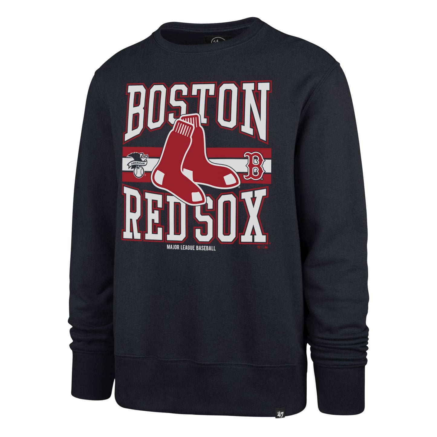 Boston Red Sox NAVY Letters Headline Crew Neck