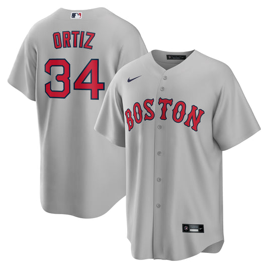 Boston Red Sox NIKE Grey ROAD David Ortiz #34 Jersey