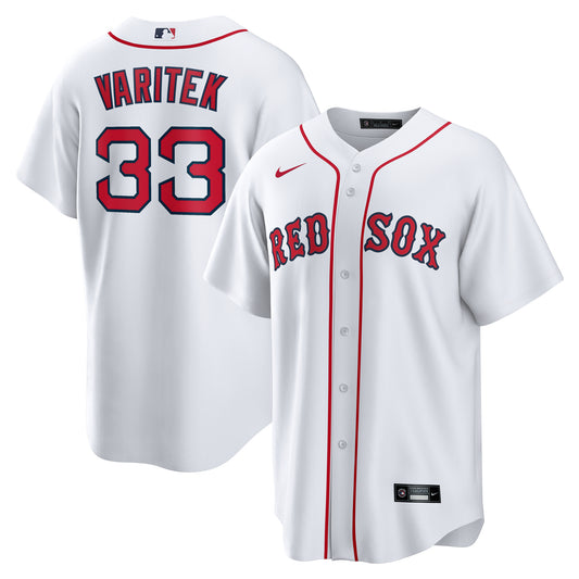 Boston Red Sox NIKE White Home Jason Varitek #33 Replica Jersey