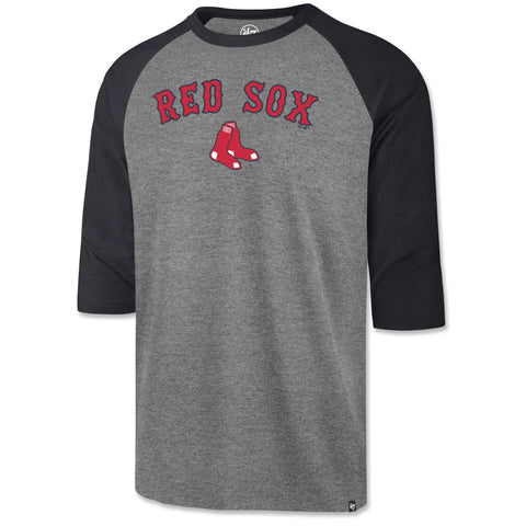 Boston Red Sox Ash/Navy 3/4 Sleeve Shirt