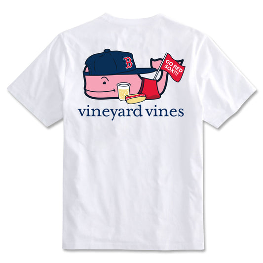 Boston Red Sox Short Sleeve Vineyard Vines White Hot Dog/Beer T-Shirt