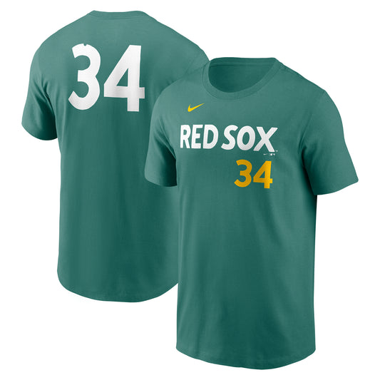 Boston Red Sox Nike 25 City Connect Ortiz #34 Player T-Shirt - Green