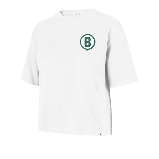 Boston Red Sox Ladies White City Connect Left Chest Back Out Crop Tee