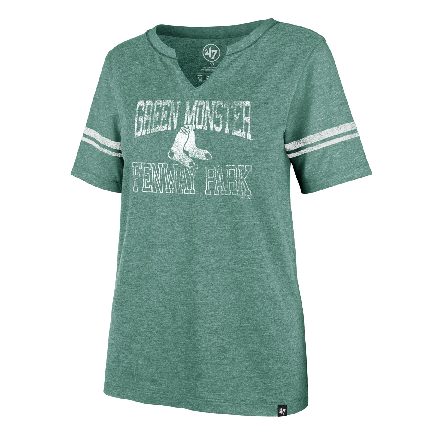 Boston Red Sox Ladies Green Monster Homefield Match Stripe Tee