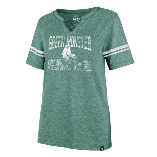 Boston Red Sox Ladies Green Monster Homefield Match Stripe Tee