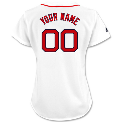 Boston Red Sox Mass Mutual WOMENS Custom Nike Home Replica Jersey