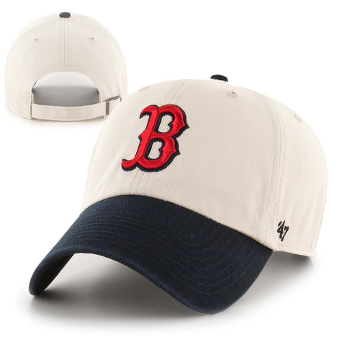 Boston Red Sox Clean-Up Natural/Navy Adjustable Hat