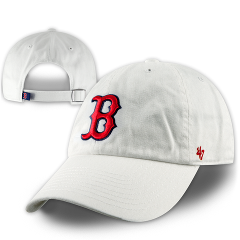 Boston Red Sox White Cross Bats Clean Up Adjustable Hat