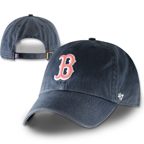 Boston Red Sox Womens Clean-Up Navy w/ Pink Adjustable hat