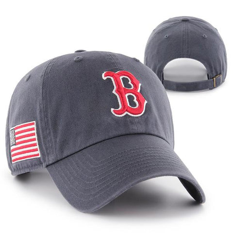 Boston Red Sox Clean-Up Navy Heritage B Flag Side Adjustable Hat