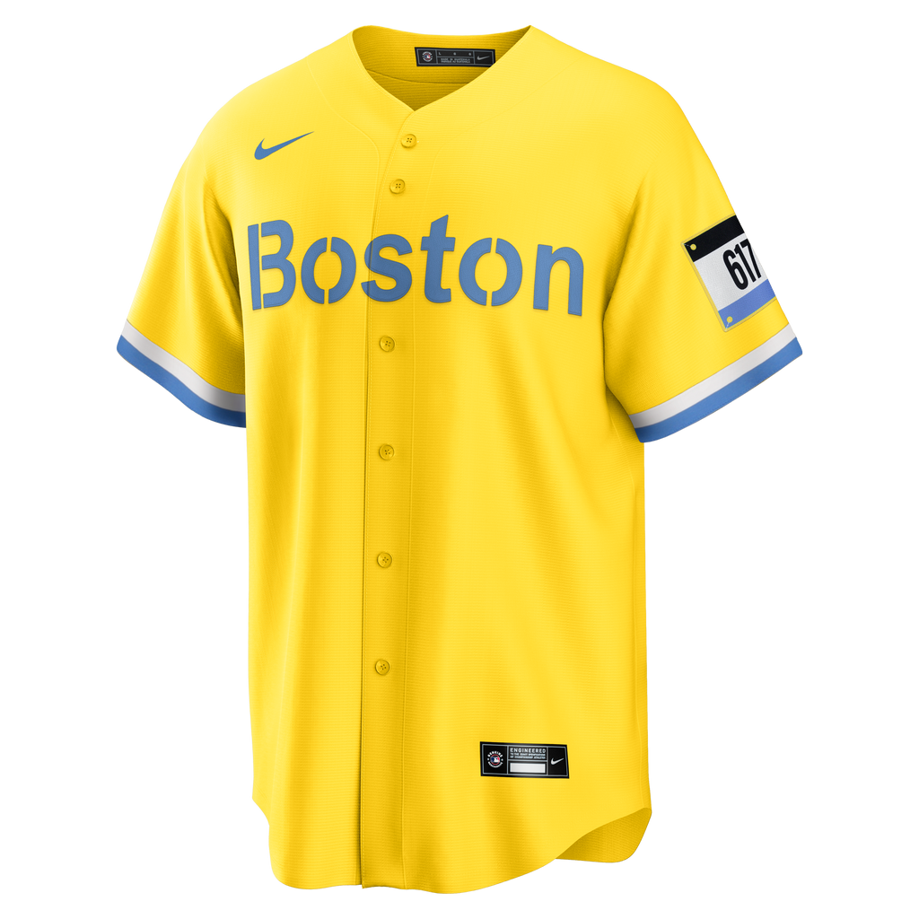 Boston Red Sox NIKE Yellow City Connect Cool Base Team Jersey