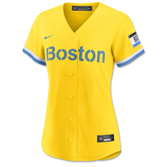 Boston Red Sox NIKE Yellow City Connect Cool Base Team Jersey