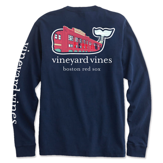 Boston Red Sox Long Sleeve Vineyard Vines Navy Fenway Facade Shirt