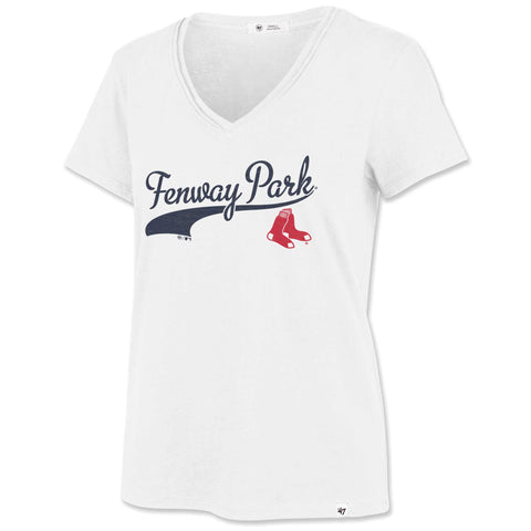 Boston Red Sox Ladies White Frankie V-Neck